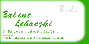 balint lehoczki business card